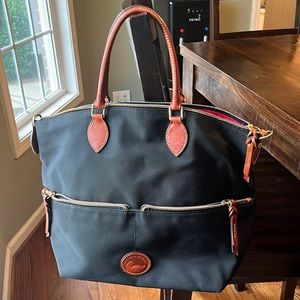Dooney and Bourke Large Pocket Satchel Canvas Black